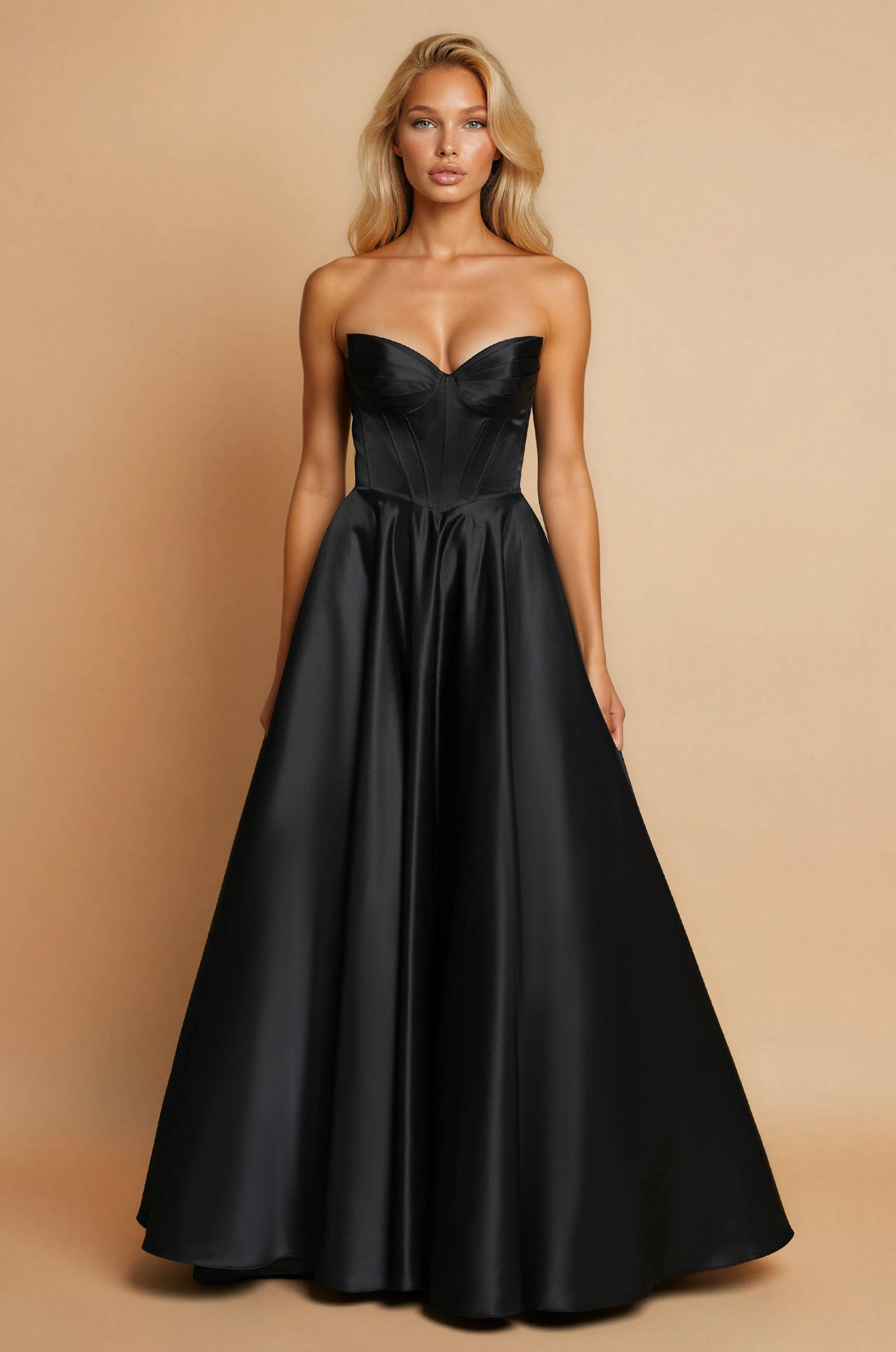Lace Up Long Prom Formal Ball Gown