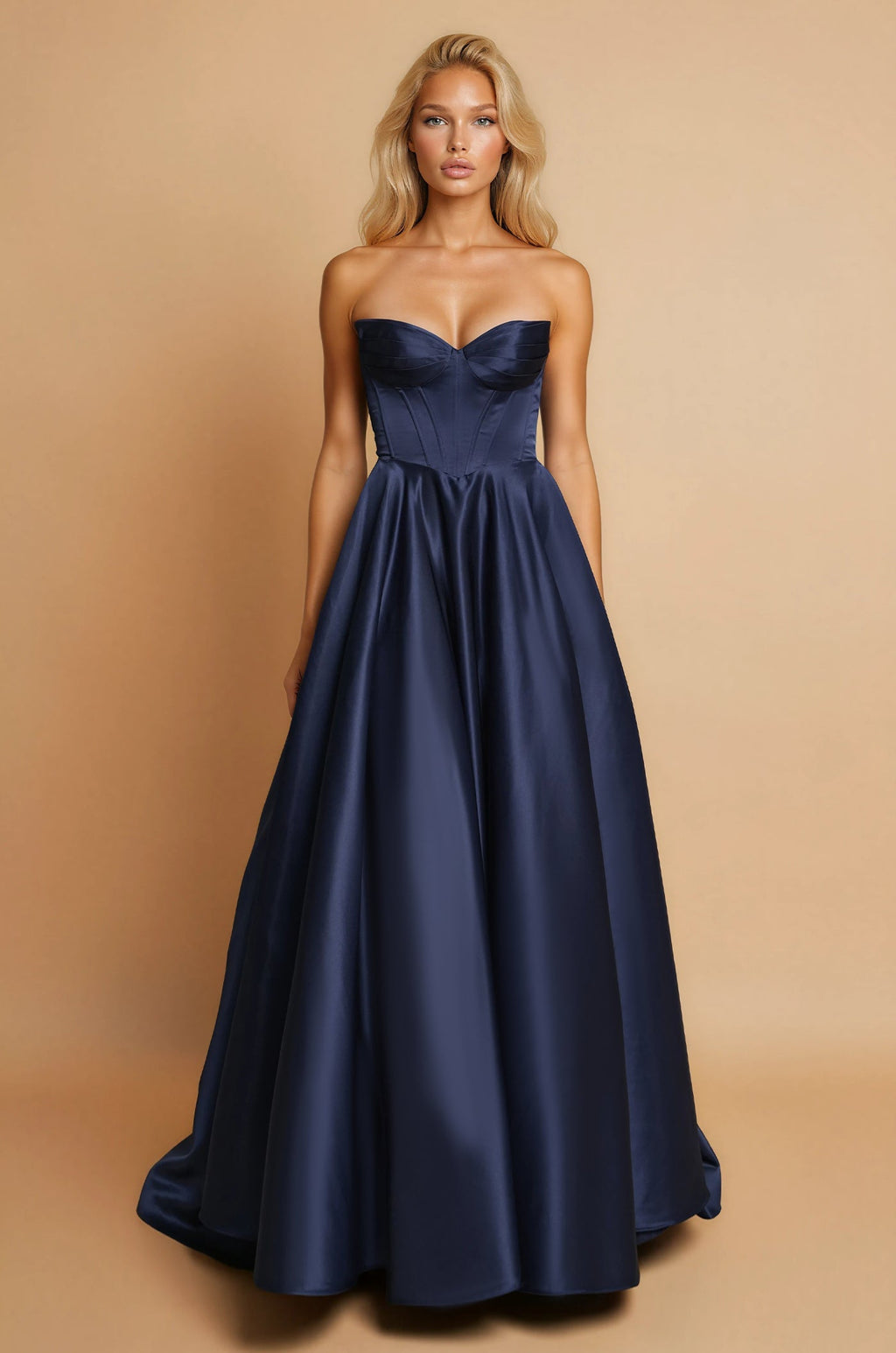 Lace Up Long Prom Formal Ball Gown