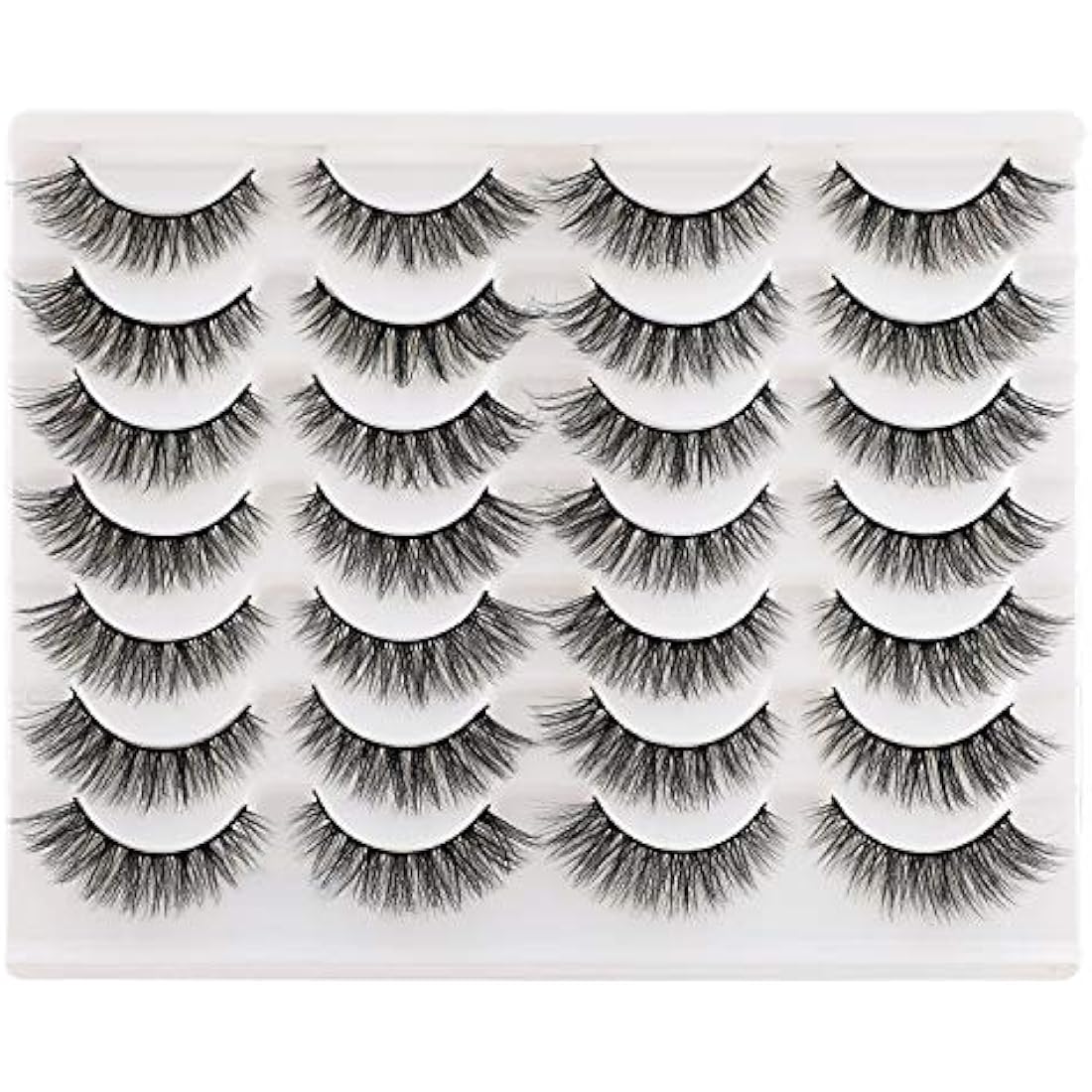 Newcally False Eyelashes Natural 3D Lashes Cat Eye Look Faux Mink Lashes Fluffy Strip 14 Pairs, Multipack