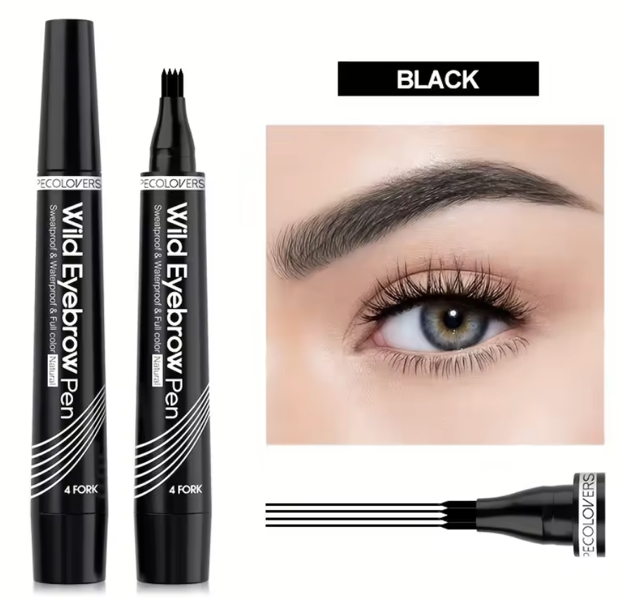 Eyebrow Pen Liquid Brow 4 Tip Pencil Micro Blading Waterproof Tattoo Fork Pen