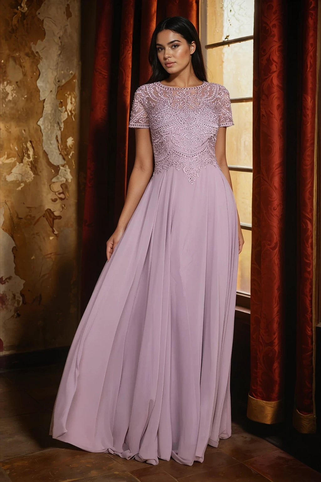 Mini Sleeve Formal Mother of the Bride Dress