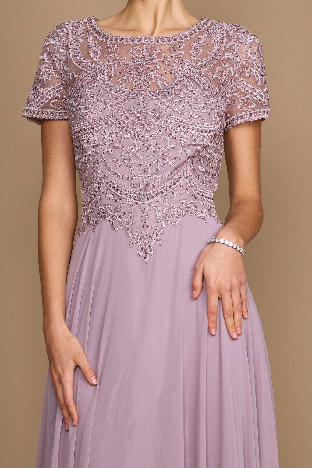 Mini Sleeve Formal Mother of the Bride Dress