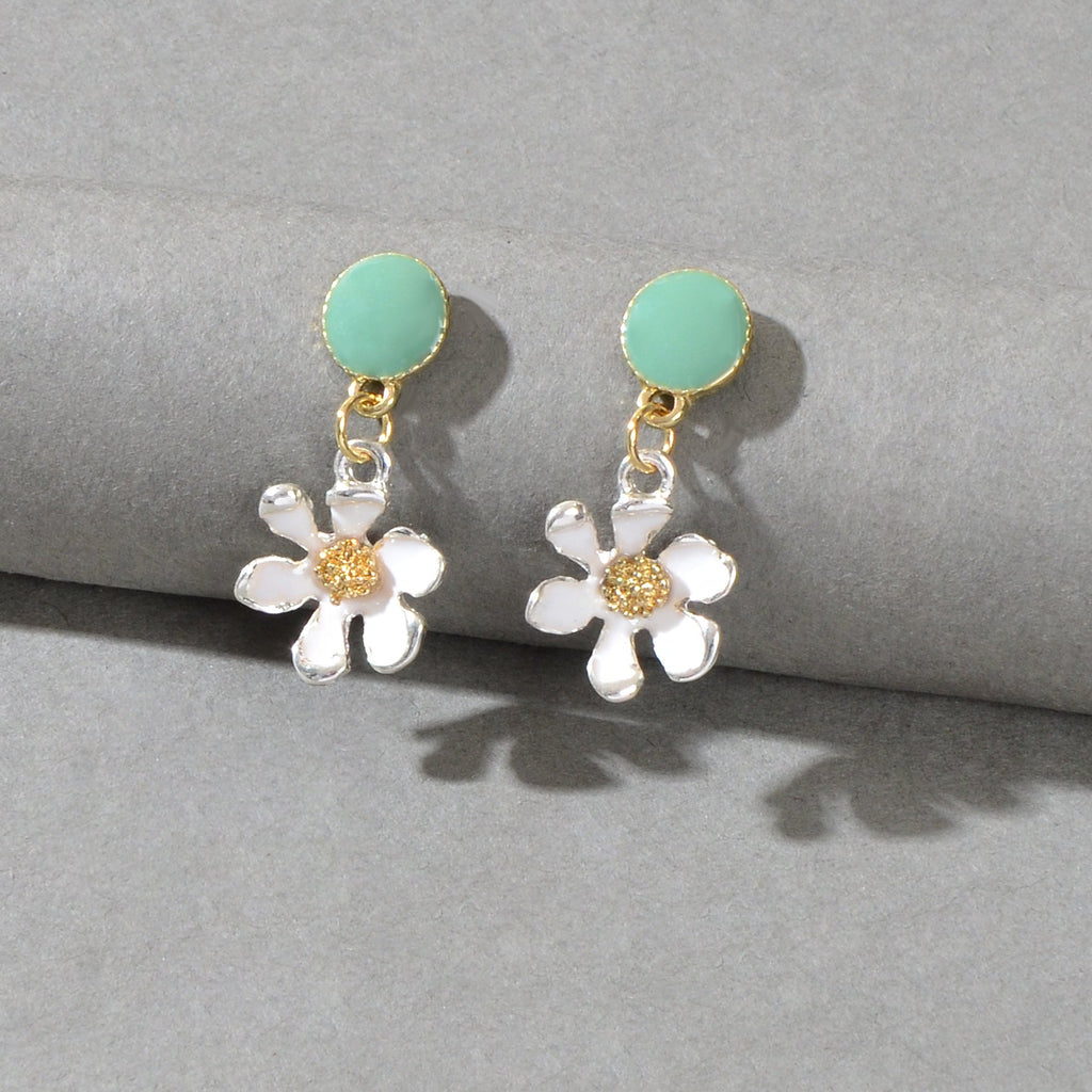 Boho Party Decoration Women Yellow White Flower Dangle Designer Jewellery Earrings