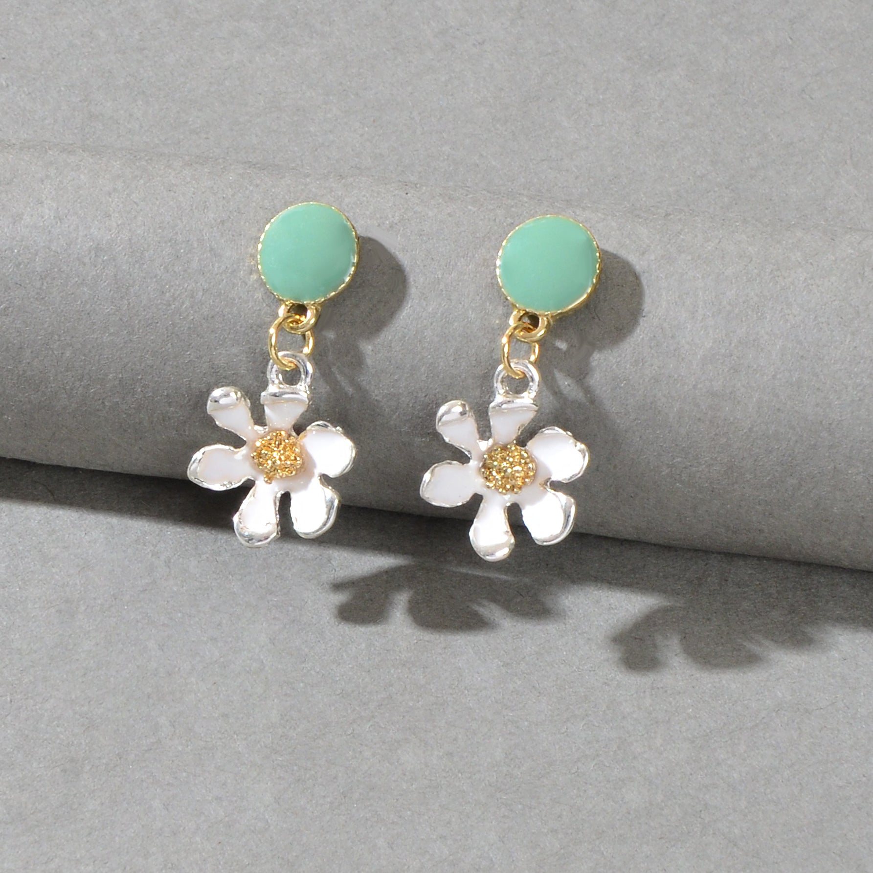 Boho Party Decoration Women Yellow White Flower Dangle Designer Jewellery Earrings