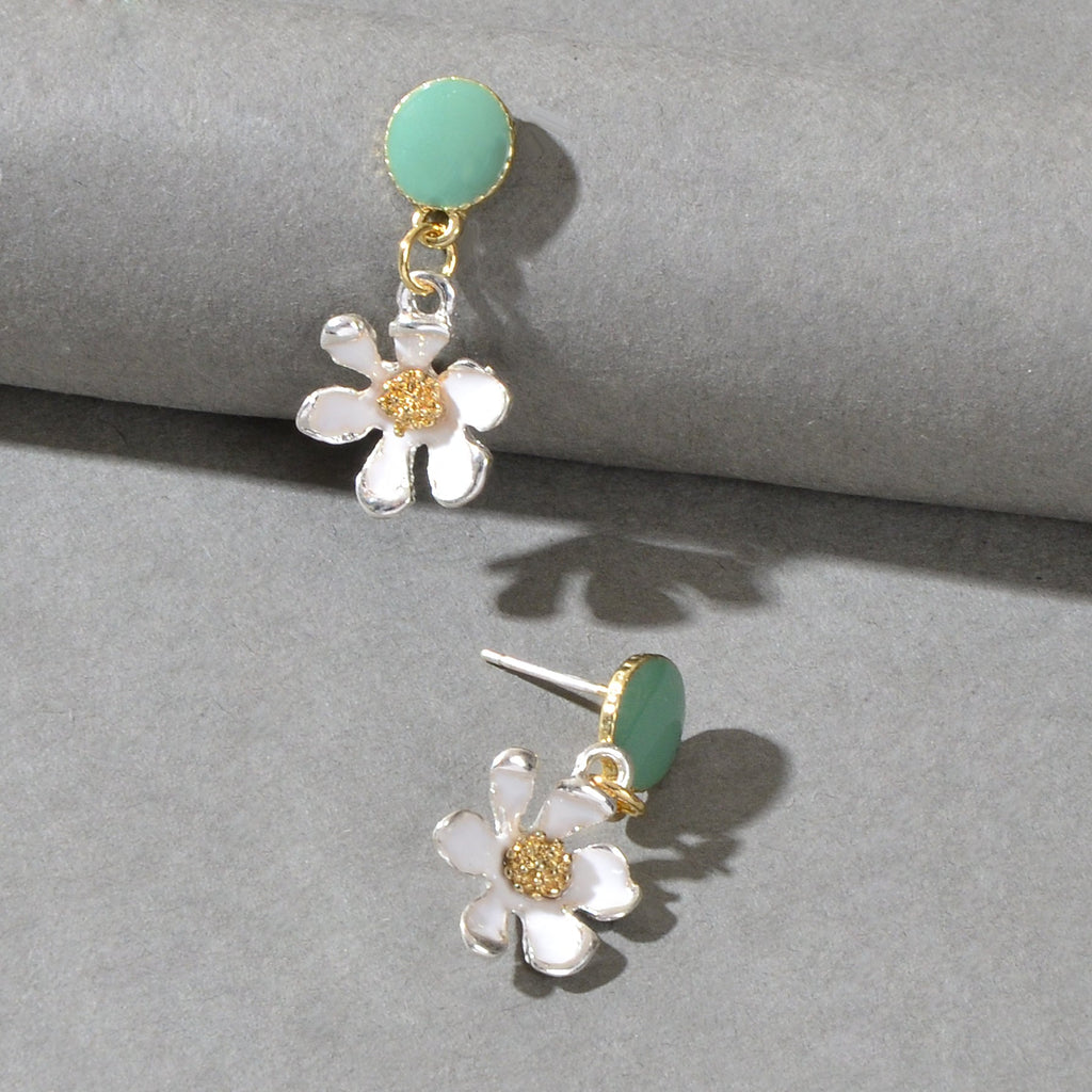 Boho Party Decoration Women Yellow White Flower Dangle Designer Jewellery Earrings