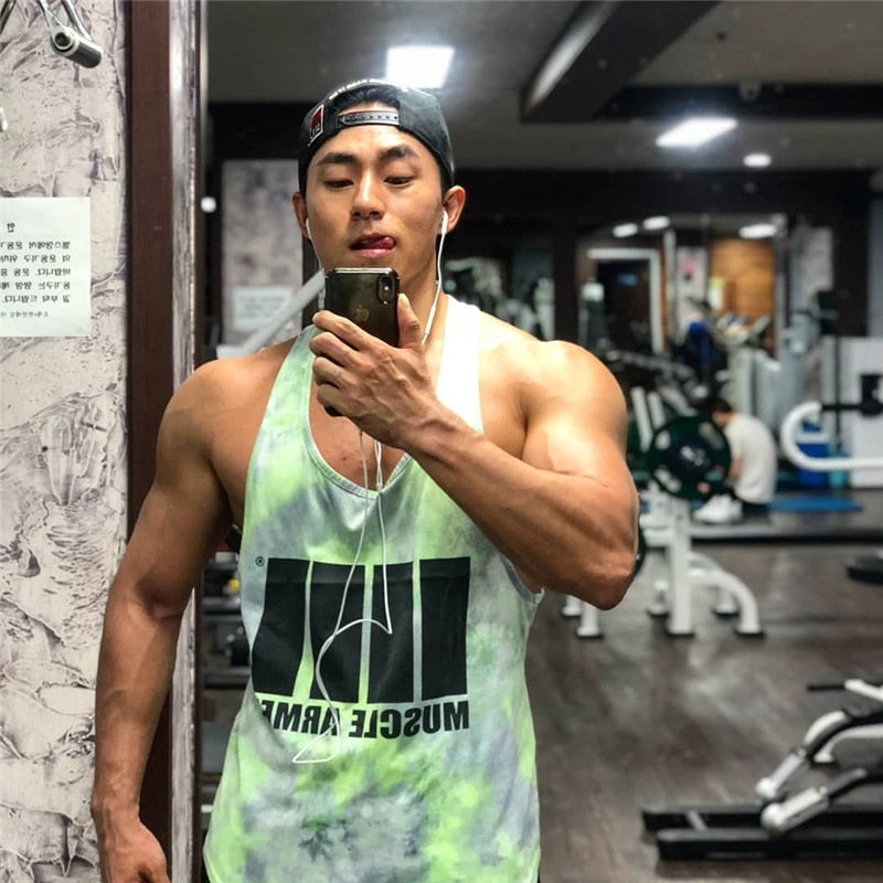 Gyms Fitness Workout Singlet Sling Vest Men Bodybuilding Tank Top Camouflage sleeveless Shirt Boy Summer Brand gym clothing