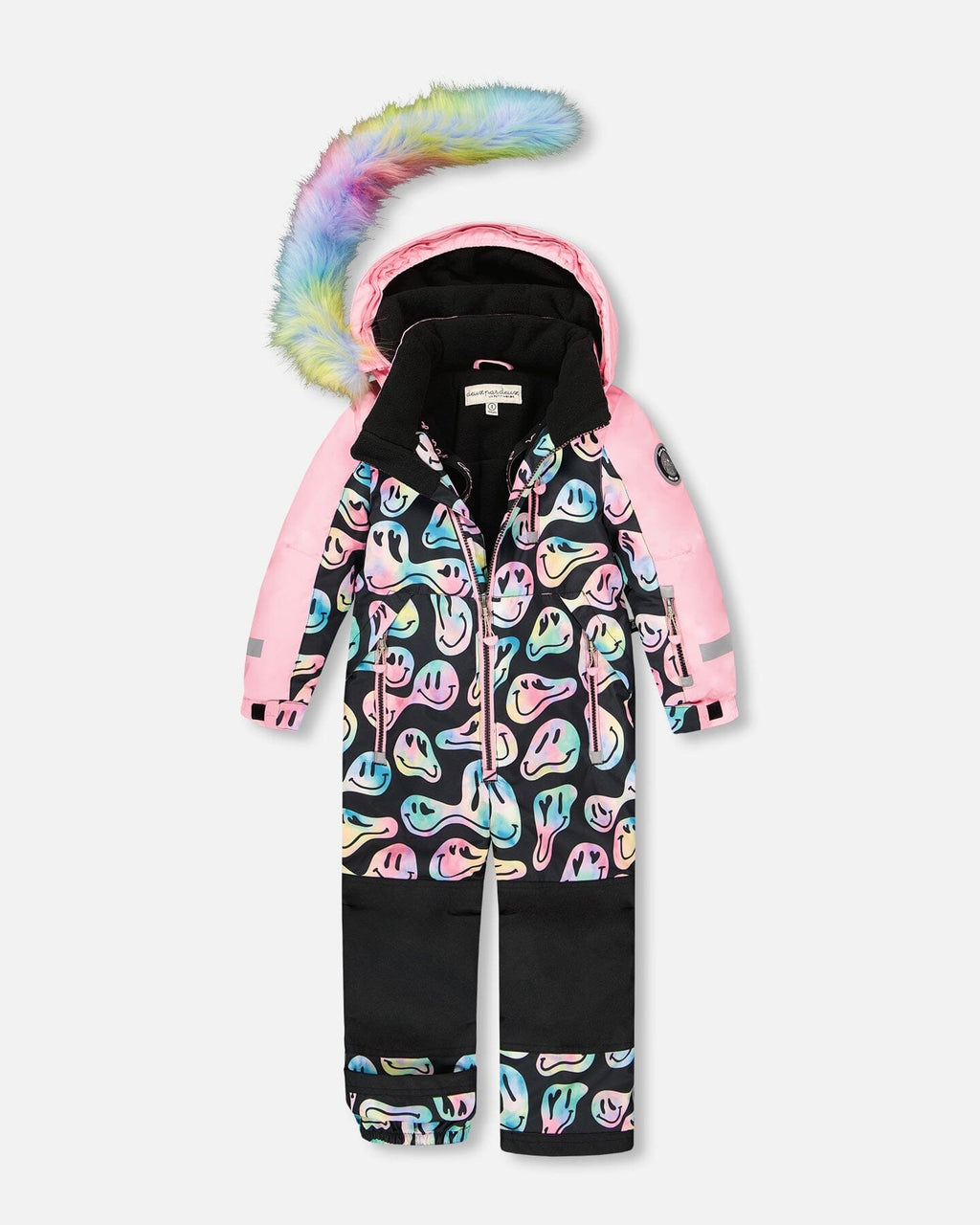 One-Piece Play Snowsuit Smiley Face Girl