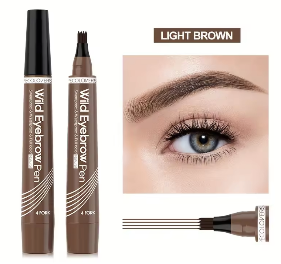Eyebrow Pen Liquid Brow 4 Tip Pencil Micro Blading Waterproof Tattoo Fork Pen