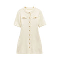 ZARZ's self-made new women's dress with European and American style is a classic, fashionable and versatile button-decorated woolen