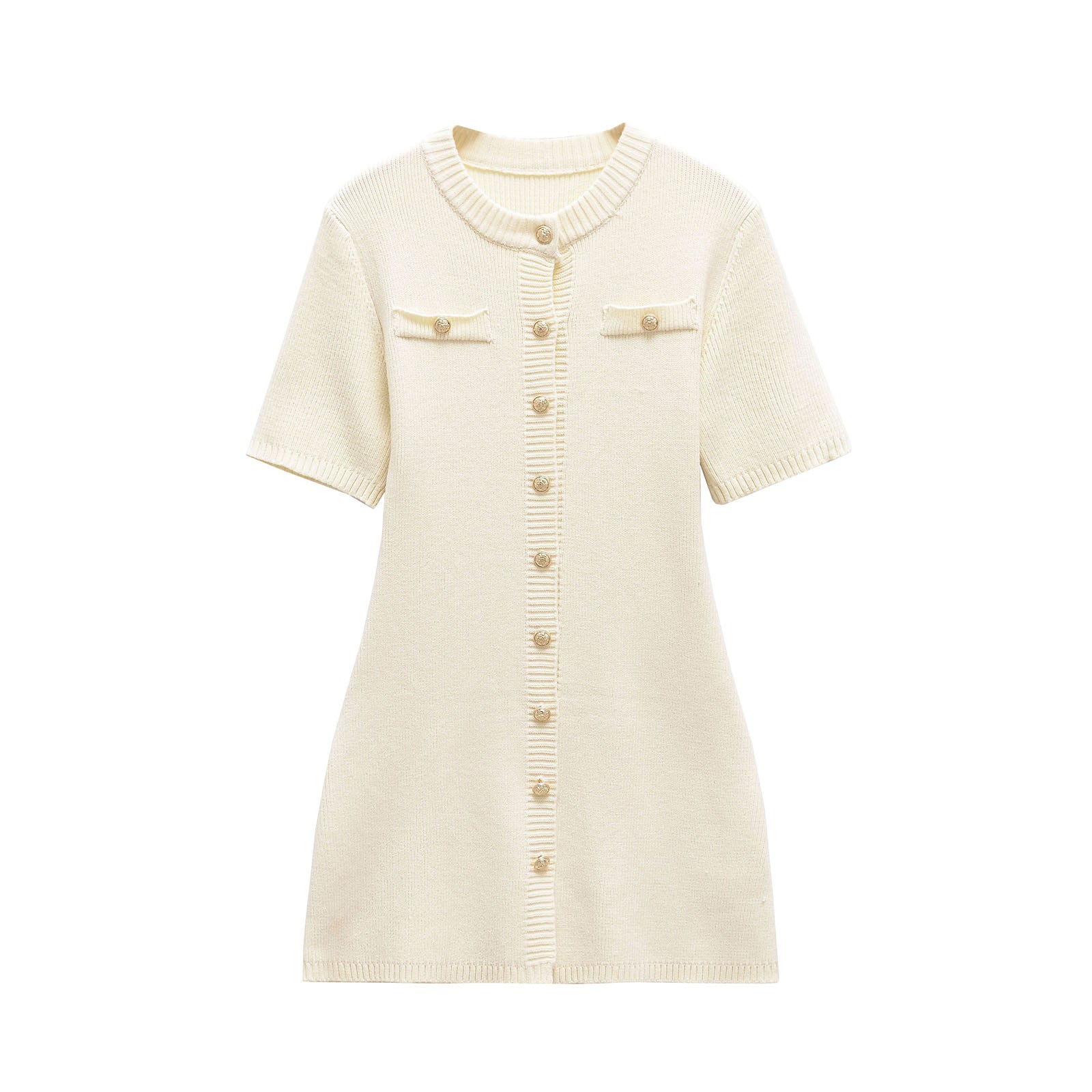 ZARZ's self-made new women's dress with European and American style is a classic, fashionable and versatile button-decorated woolen