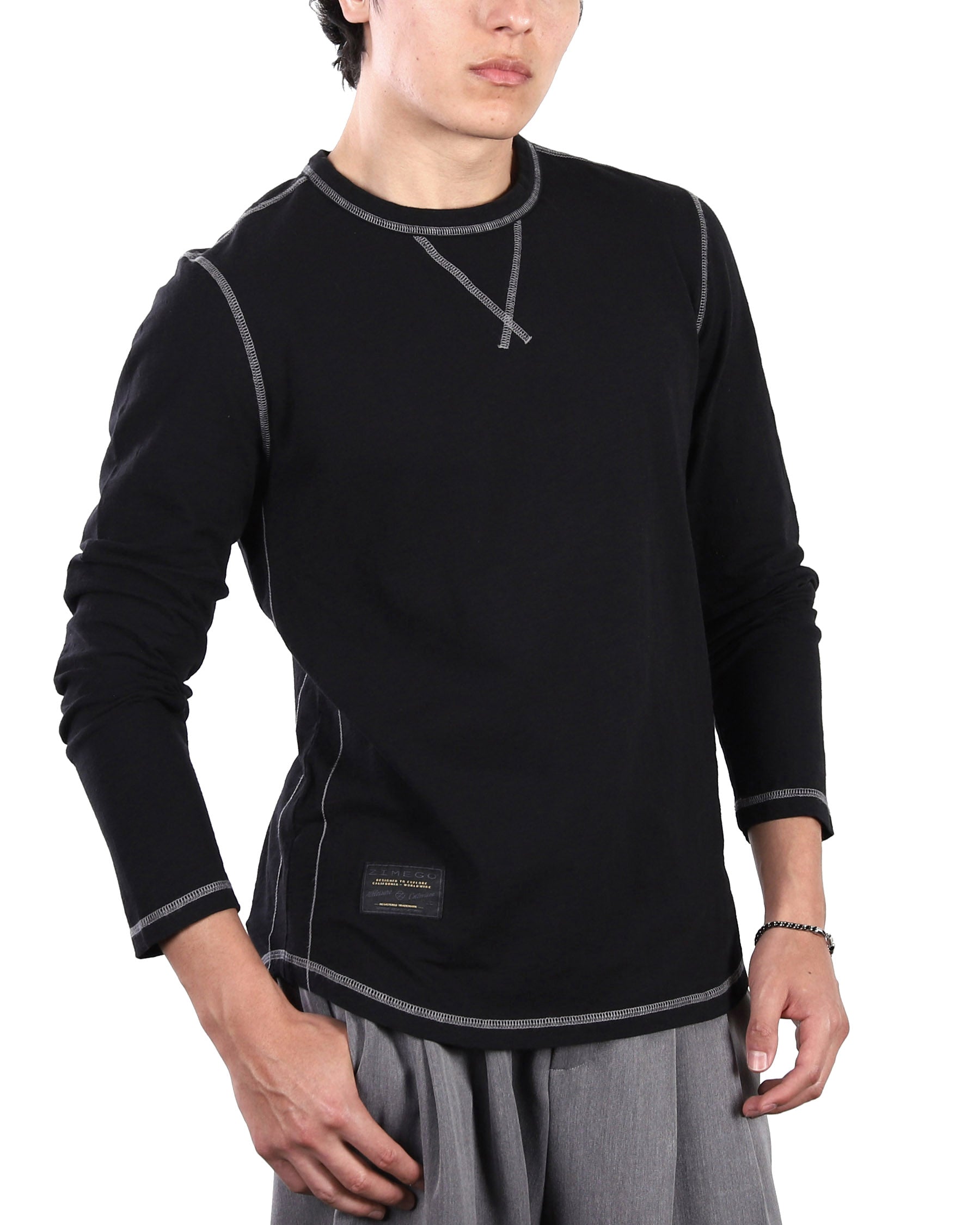 Signature Classic Long Sleeve Crew Neck T-Shirt for Men