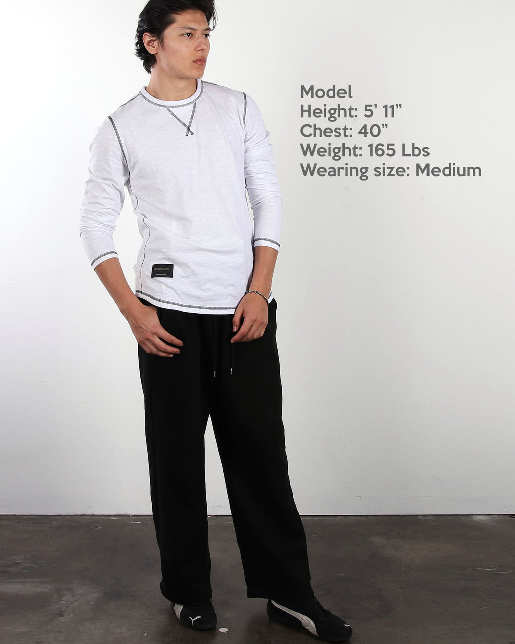 Signature Classic Long Sleeve Crew Neck T-Shirt for Men