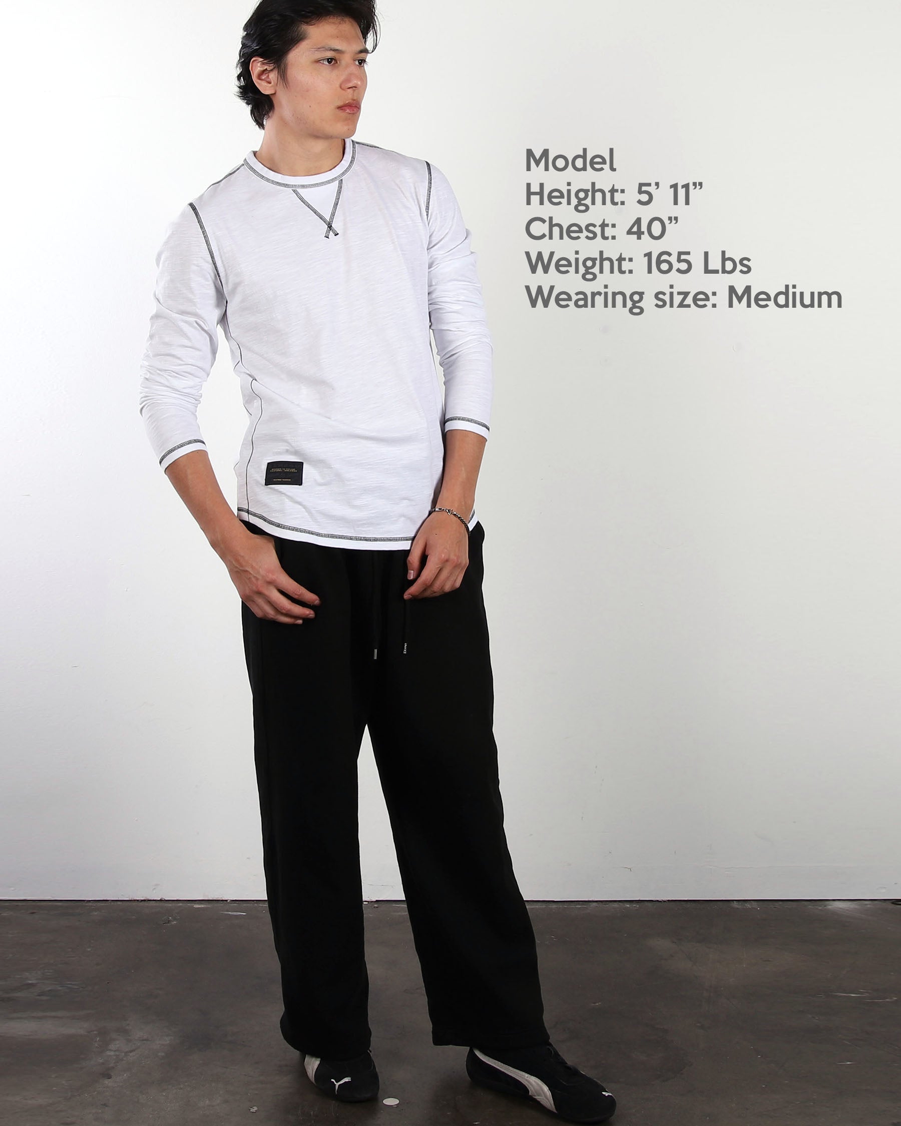 Signature Classic Long Sleeve Crew Neck T-Shirt for Men