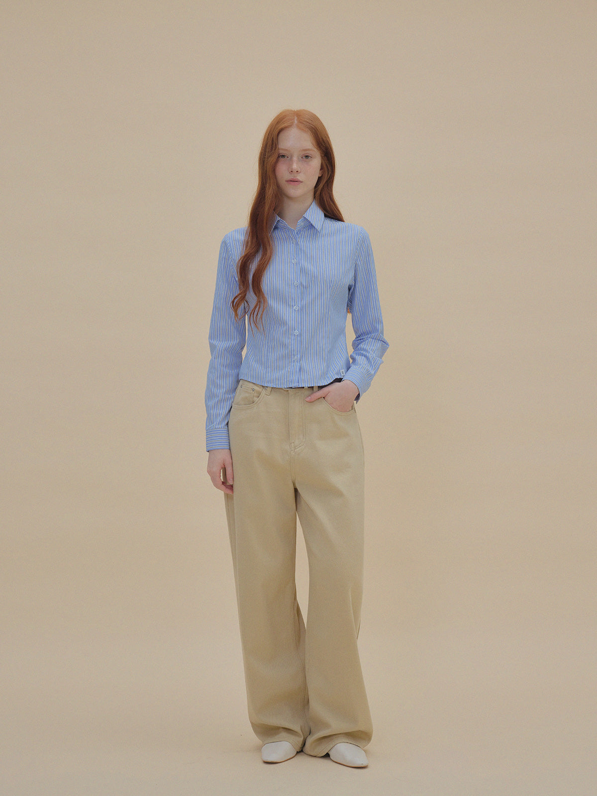 [TWEE] Ready Stripe Slim Fit Long Sleeve Shirt