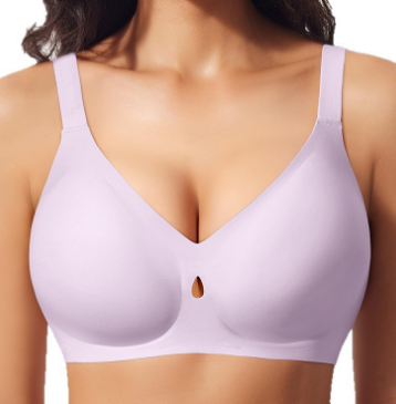 Gather without steel ring, jelly strip, big chest, fat mm, breathable, sexy, seamless underwear, women's bra