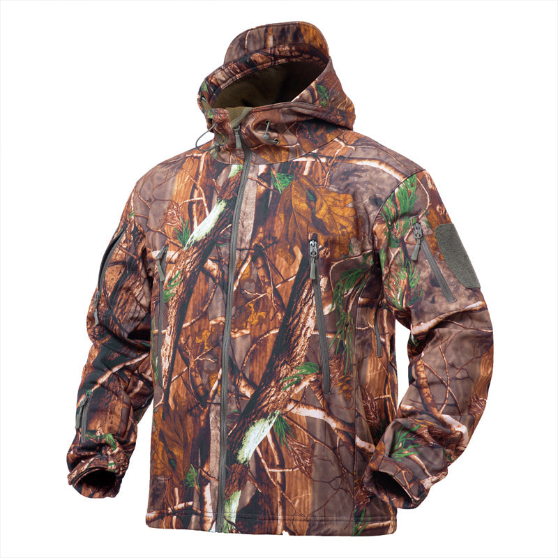 Hunting Jacket for Men Quiet Hunting Camouflage Clothing Hoodie Camo Coat